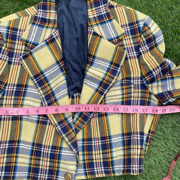 Vintage Yellow Plaid Blazer - Picture 11 of 13
